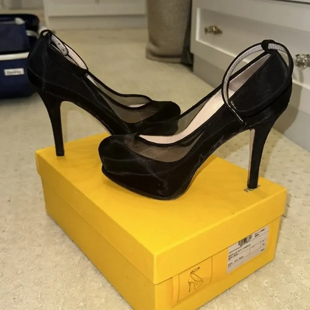 Fendi -  Mesh & Suede Decollete Platform Heel - Picture 7 of 10